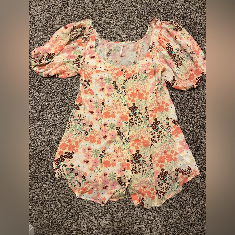 Free People Callie Floral Printed Tunic Dress